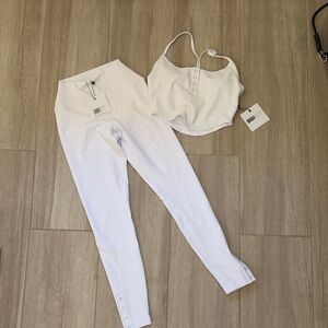 Beach Riot White Leggings and Crop Top Set